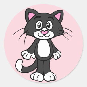 Tuxedo-kattestickers Ronde Sticker