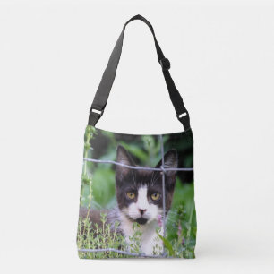Tuxedo Kitten in de tuin Crossbody Bag Tas