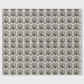 TUXEDO KITTEN KAT MET ZWART FILIGREE CADEAUPAPIER (Vlak)