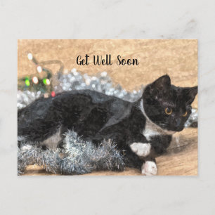 Tuxedo Kitten Tinsel en Lichten krijgen goed Briefkaart