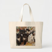 Tuxedo Kittens Grote Tote Bag (Voorkant)