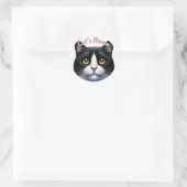 Tuxedo Korthaar Kat · Gepersonaliseerd Ronde Sticker (Tas)
