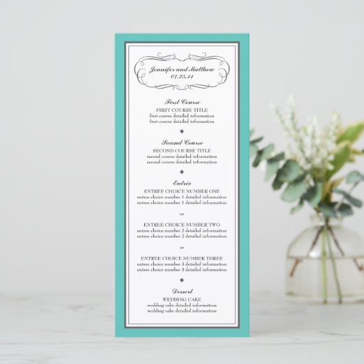 Tuxedo menu Mariage en Turquoise et Gris (Debout devant)