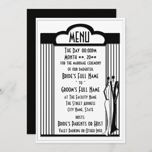 Tuxedo - Menu (Ontgrendeld) Kaart (Voorkant / Achterkant)