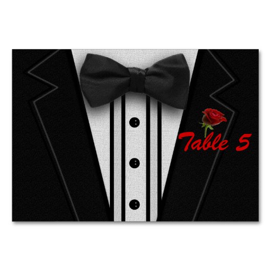 Tuxedo met Bow Stropdas Monogram Kaart (Achterkant)