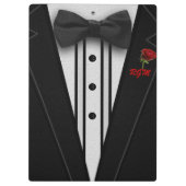 Tuxedo met Bow Stropdas Monogram Klembord (Achterkant)