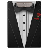 Tuxedo met Bow Stropdas Monogram Klembord (Voorkant)