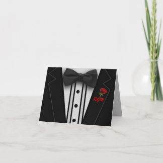 Tuxedo met Bow Stropdas Monogram Notitiekaartje