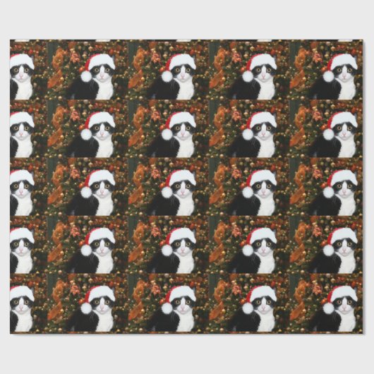 Tuxedo met kerstmis cadeaupapier (Vlak)