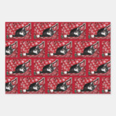 Tuxedo met kerstmis inpakpapier vel (Voorkant 2)