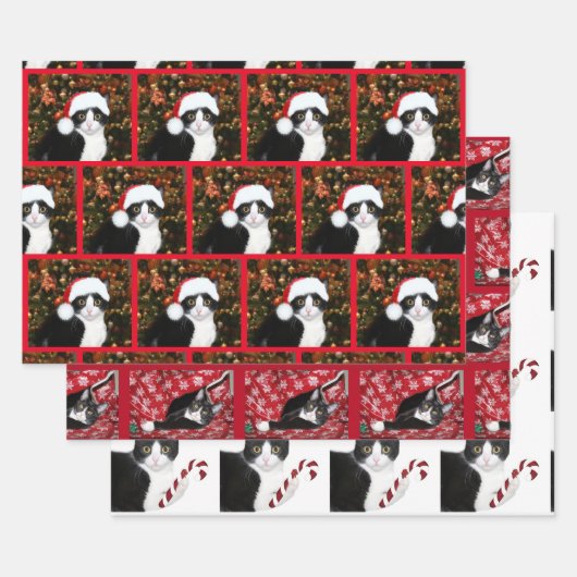 Tuxedo met kerstmis inpakpapier vel (Set)