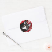 Tuxedo met kerstmis ronde sticker (Envelop)