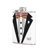 Tuxedo met Stropdas van regenboogbogen Heupfles (Links)