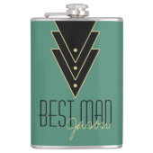 Tuxedo Modern Art Deco Best Man Heupfles (Voorkant)