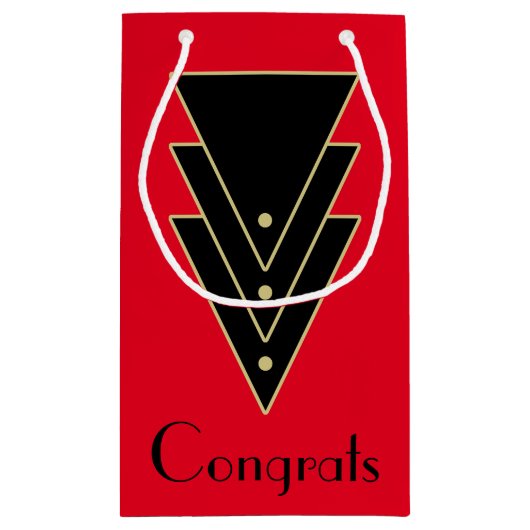 Tuxedo Modern Art Deco Klein Cadeauzakje (Achterkant)