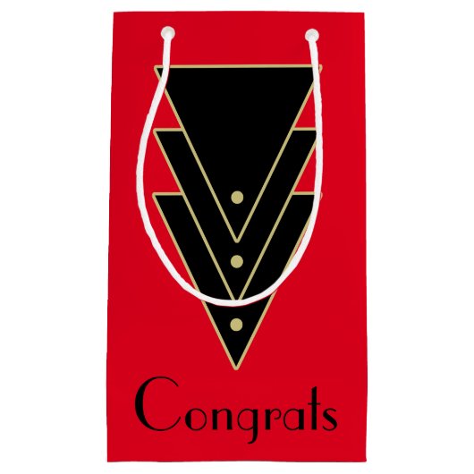 Tuxedo Modern Art Deco Klein Cadeauzakje (Voorkant)