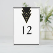 Tuxedo Modern Art Deco Table Number Kaart (Staand voorkant)