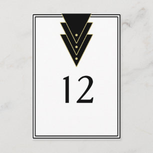 Tuxedo Modern Art Deco Table Number Kaart