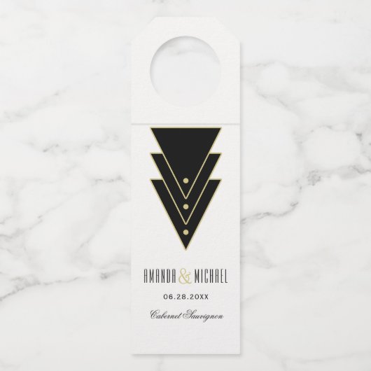 Tuxedo Modern Art Deco-viering Flessenhanger (Voorkant)