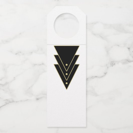 Tuxedo Modern Art Deco-viering Flessenhanger (Achterkant)