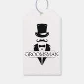 Tuxedo Mustache Groomsmen Cadeaulabel (Achterkant)