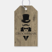 Tuxedo Mustache Groomsmen Gift Labels Cadeaulabel (Achterkant)