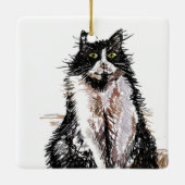 Tuxedo noir et blanc Chat Enfants Nom Décoration (Dos)