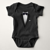 Tuxedo-ontwerp met blauwe Bowtie voor bruiloften e Romper (Voorkant)