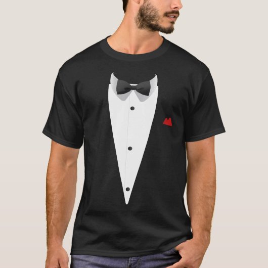 Tuxedo ontwerp met Bowtie voor bruiloften en T-shirt (Voorkant)