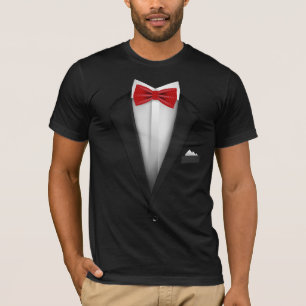 Tuxedo-ontwerp met Red Bowtie voor bruiloften T-shirt