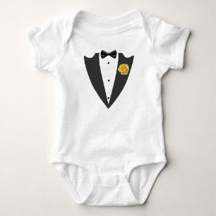 Tuxedo-pak en boeg-stropdas zwart-wit T-shirt