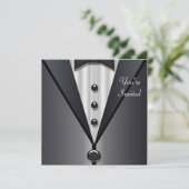 Tuxedo Party Dress Black Stropdas Formele partij Kaart (Staand voorkant)
