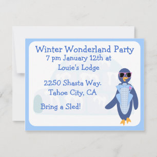 Tuxedo Penguin Winter Party Kaart
