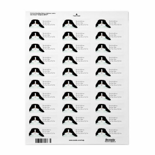 Tuxedo persiaanse kat etiket (Full Sheet)
