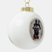  Tuxedo Pug Keramische Bal Ornament (Links)