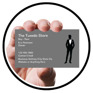Tuxedo Rental Professionele dienstverlening Visitekaartje