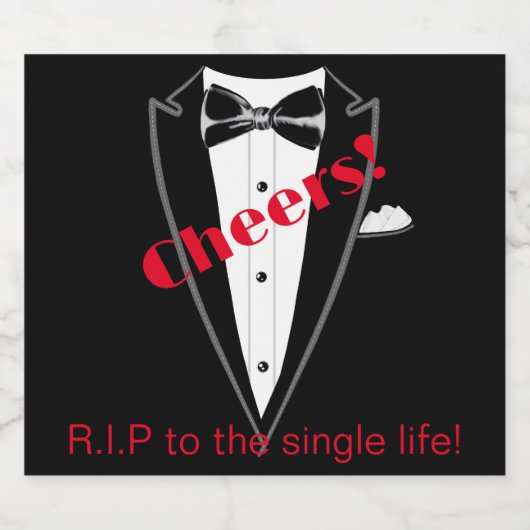 Tuxedo RIP naar het alleenleven Bier Etiket (Enkel label)