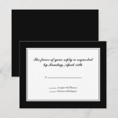 Tuxedo RSVP-kaart in zwart-wit RSVP Kaartje (Voorkant / Achterkant)