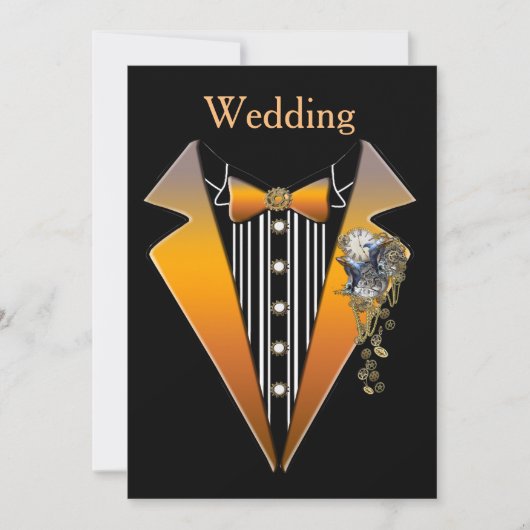 Tuxedo- Steampunk Weddenschap Design Kaart (Voorkant)