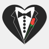 Tuxedo Sticker Heart Shape Sticker (Voorkant)