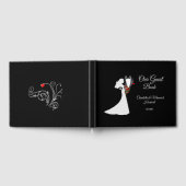 Tuxedo Suit & Bride Silhouette Wedding Gastenboek (Volledig)