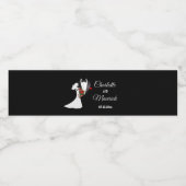 Tuxedo Suit & Bride Silhouette Wedding Waterfles Etiket (Enkel label)