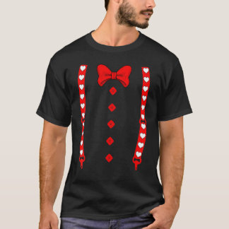 Tuxedo Suspenders en Stropdassen voor het hart T-shirt