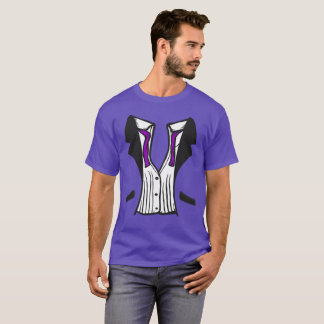 Tuxedo T-shirt met Paarse Stropdas