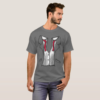 Tuxedo T-shirt met rood Stropdas