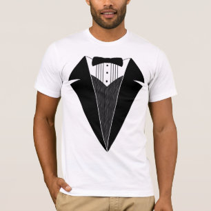 Tuxedo T-Shirt, White met Black Bowtie T-shirt