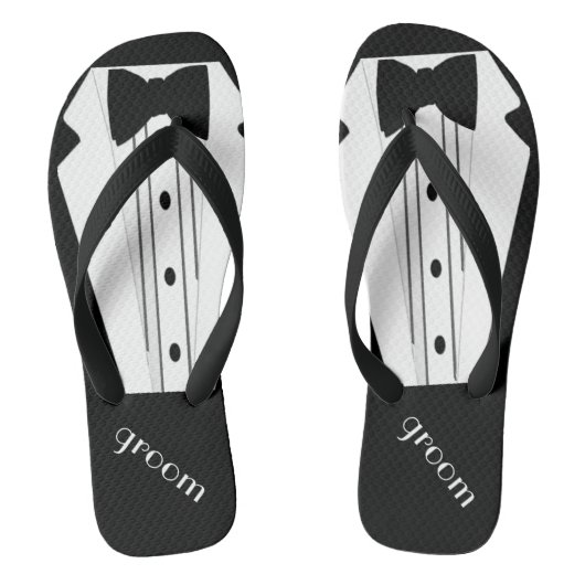 Tuxedo-Teenslippers | Strandbruiloft Teenslippers (Voetbed)