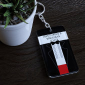 Tuxedo Trouw Bridesman Voorstel Acrylaat Sleutelha Sleutelhanger