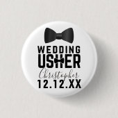 Tuxedo Trouw Usher Bruidsfeest Knop Ronde Button 3,2 Cm (Voorkant)