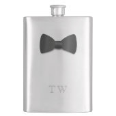 Tuxedo Trouwdas Monogram Zilveren Fles Heupfles (Voorkant)
